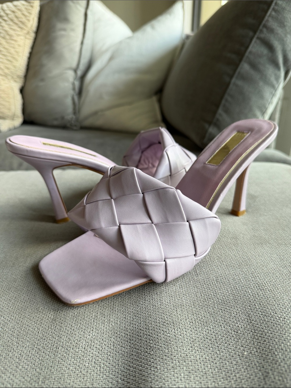 Billini Lilac Woven Slide Heels
